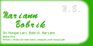 mariann bobrik business card